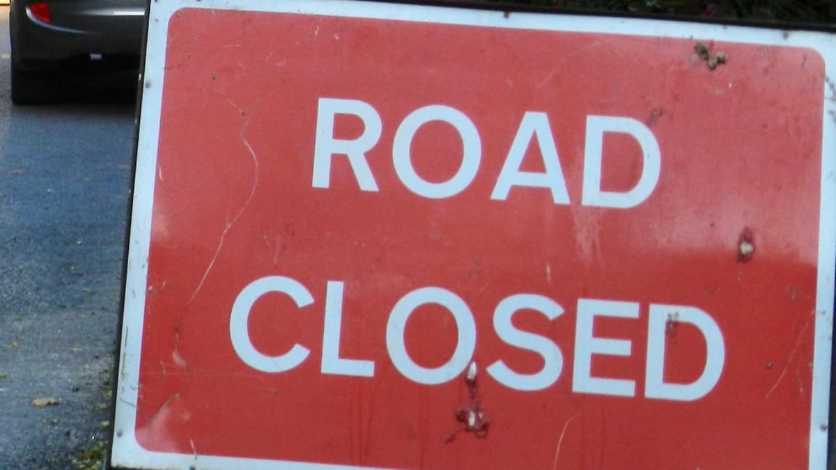 Road closed following wall collapse bude today